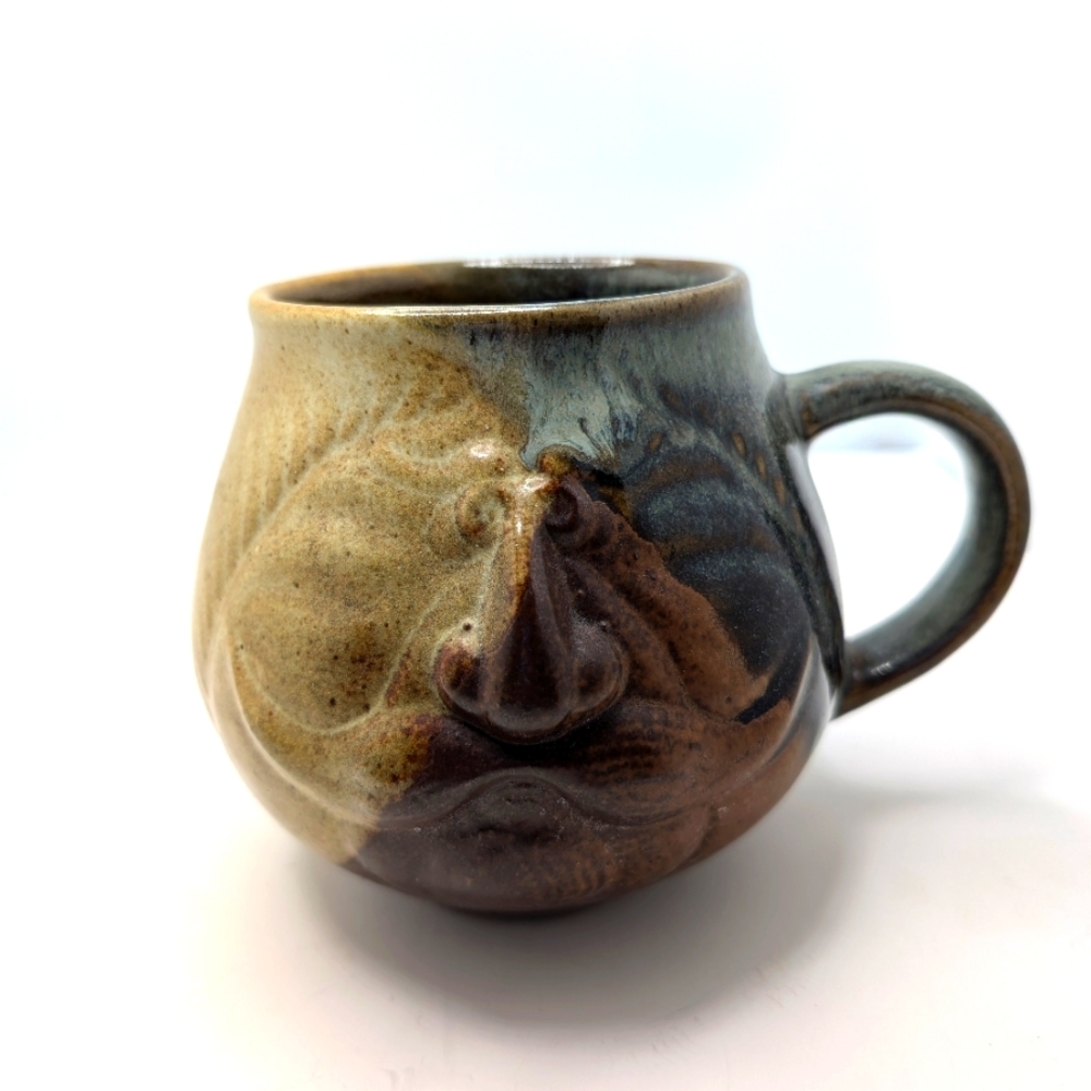 Pottery Craft USA Face Mug Mustache Man Vintage Lg Coffee Cup